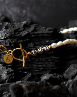 Collar en oro con perlas personalizable de Tábano Store