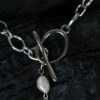 Collar plata cadena con perlas Tábano Store